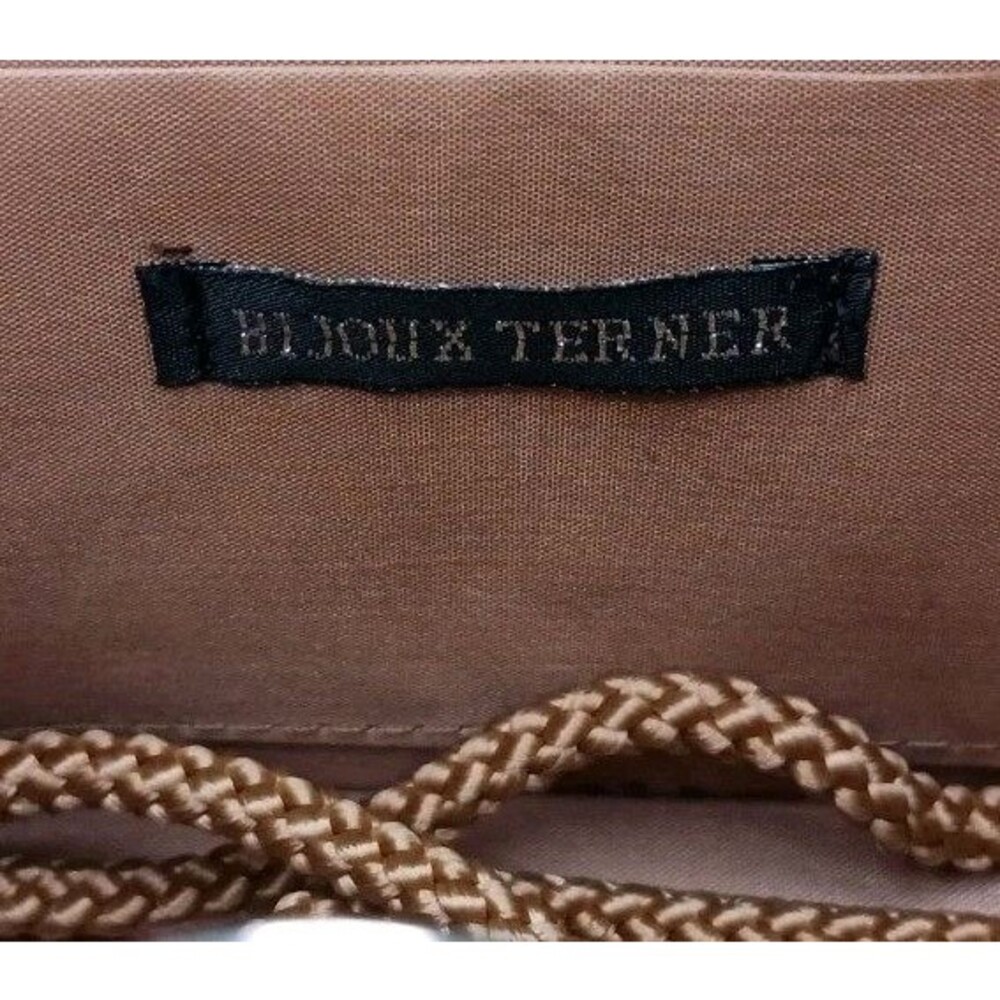 Vtg Bijoux Terner Brown Beaded Evening Bag Purse Small Handbag w/ Shoulder Strap - Picture 6 of 6